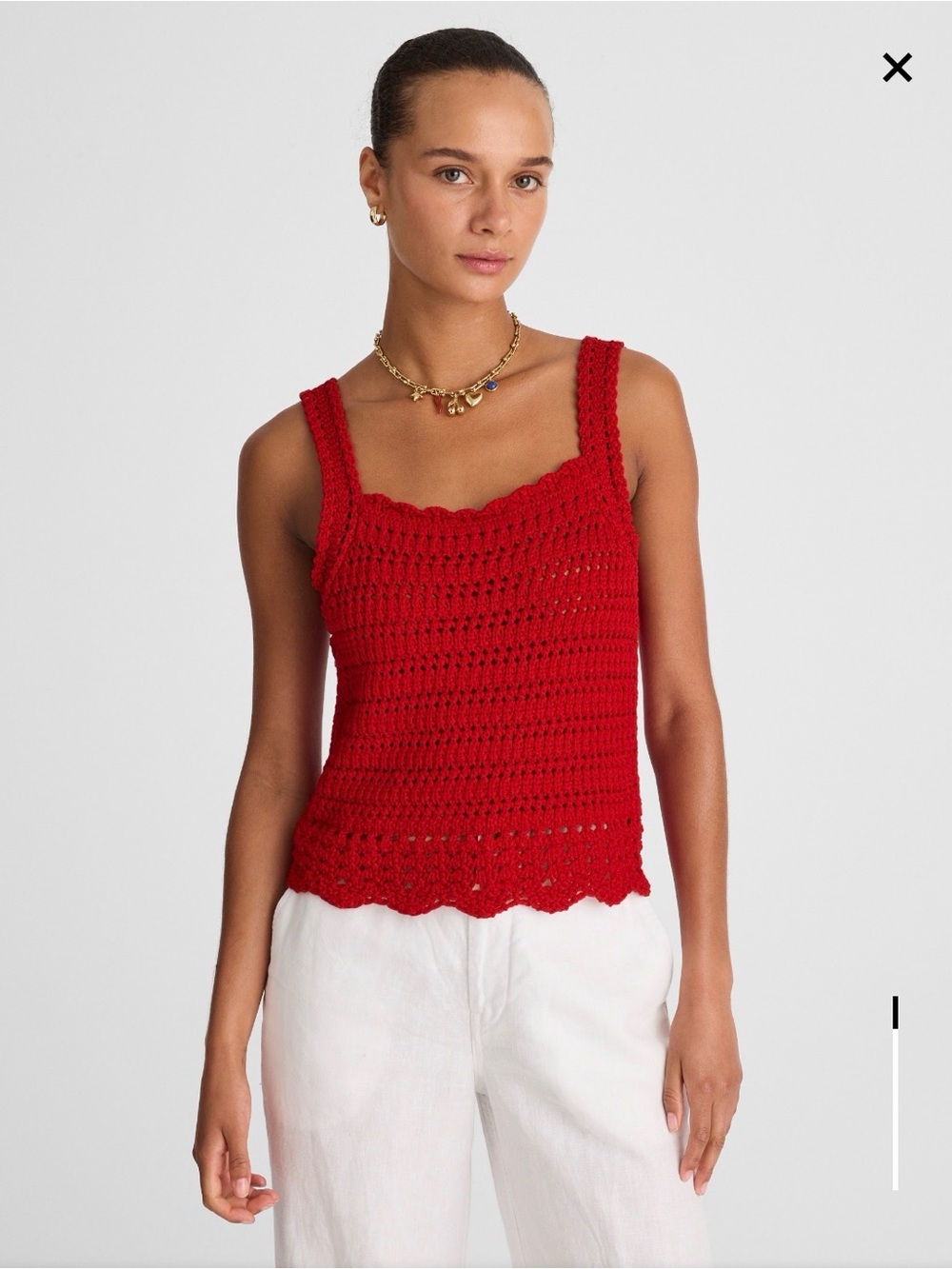 Madewell Red Crochet Tank Top
